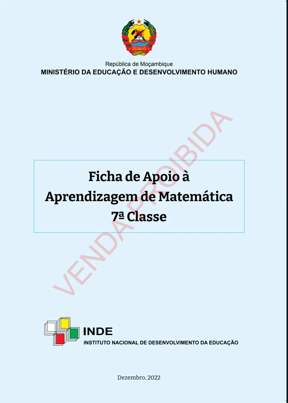 Livro de Matemática 7ª Classe (Ficha de Apoio)